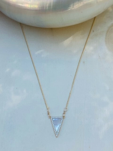 Mother of Pearl and Cubic Zirconia Triangle