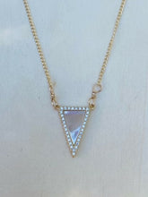 Load image into Gallery viewer, Mother of Pearl and Cubic Zirconia Triangle
