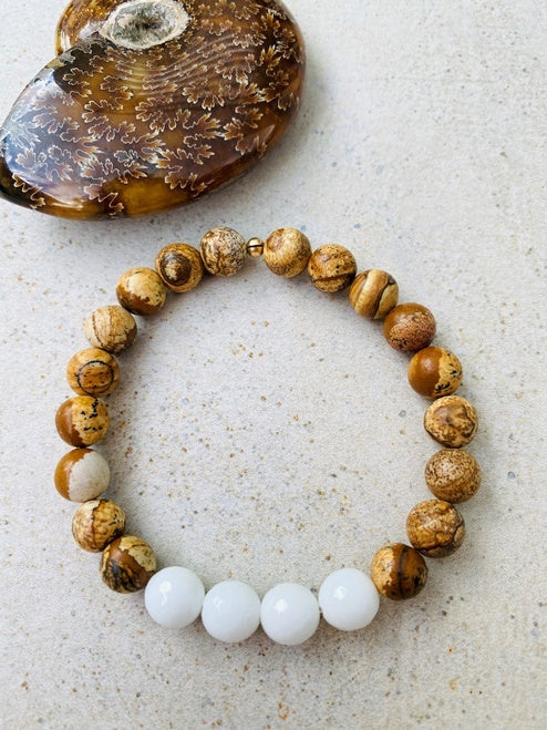 Natural stones Bracelet for MEN - Natural/White