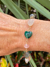 Load image into Gallery viewer, Lucky In-Love Malachite Heart Toggle Bracelet
