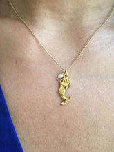 Load image into Gallery viewer, Mermaid charm &amp; Tiny Pearl Necklace
