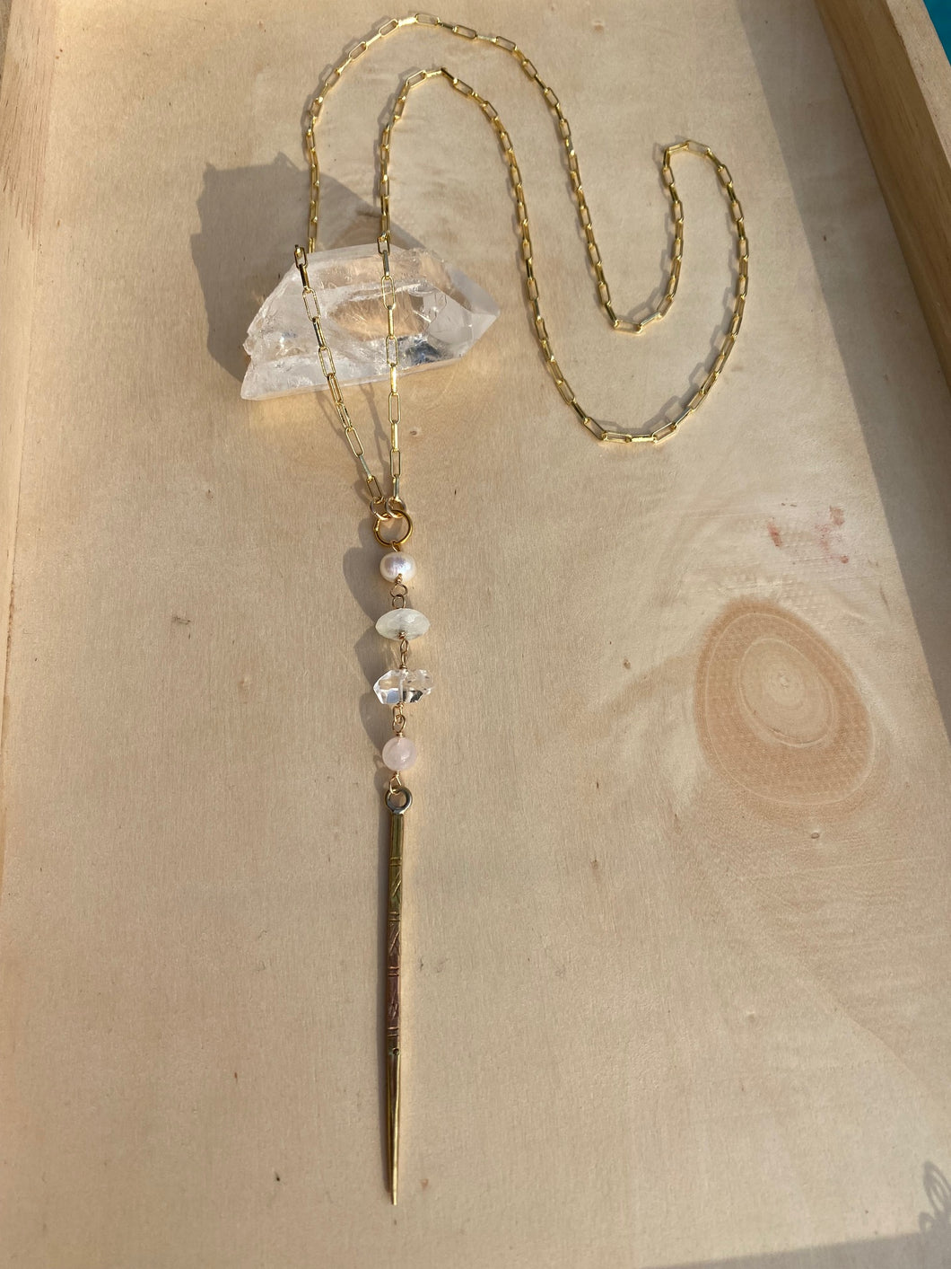 Crystal Edge long Necklace