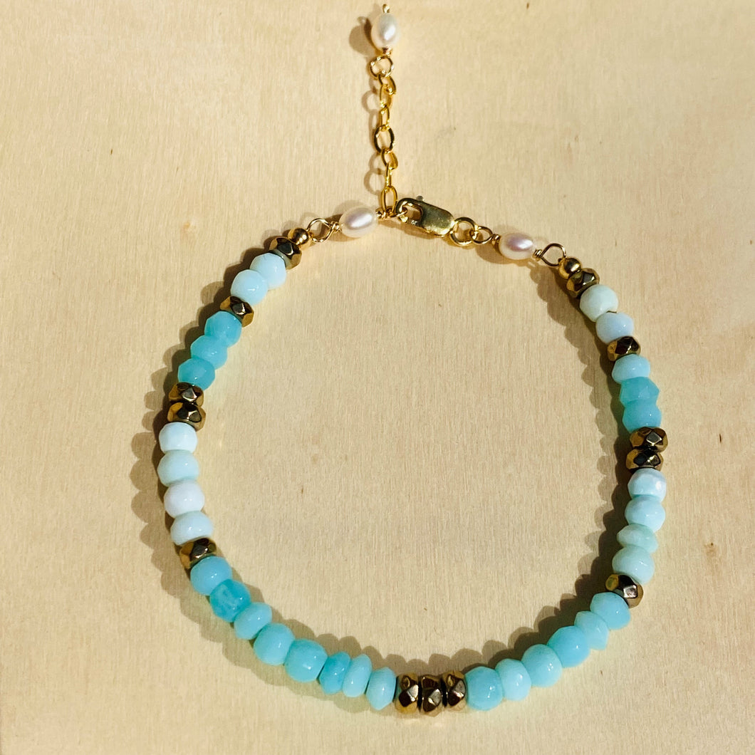 Minty Sea Peruvian Opal bracelet