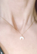 Load image into Gallery viewer, Mother of Pearl Tiny Crescent Moon Necklace
