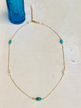 Load image into Gallery viewer, Mykonos Choker Turquoise and Pearl
