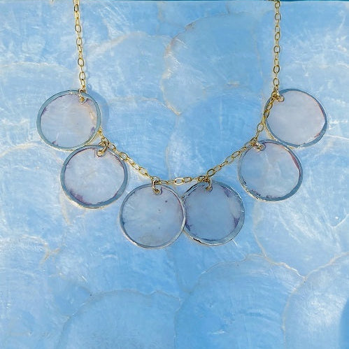 Gold lined Capiz Shells Necklace