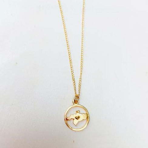 Gold Plated Bronze MAP charm St. John Necklace