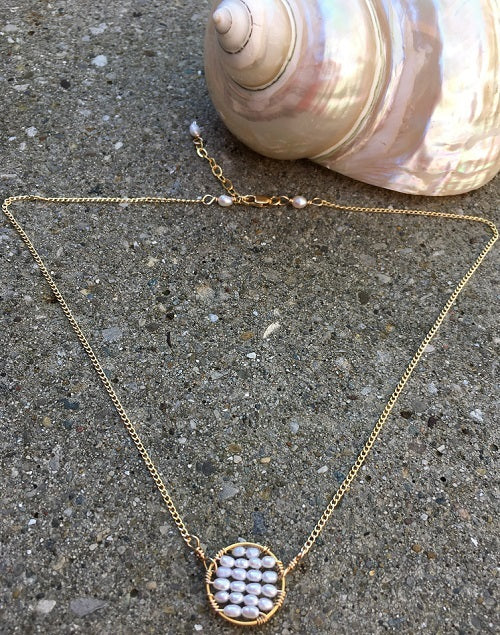 Pearl Circle Mosaic Necklace
