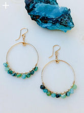 Load image into Gallery viewer, Peruvian Opal Hoops - 14kt Gold filled
