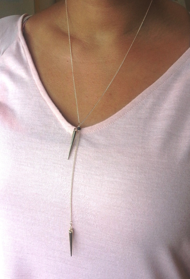 Pointy dagger Lariat Necklace