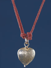 Load image into Gallery viewer, Wrap around Red Suede choker w/Heart charm
