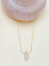 Load image into Gallery viewer, Rose Quartz Slice Necklace
