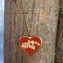 Load image into Gallery viewer, St. John Gold plated Heart Necklace with 14kt gold filled 16&quot; chain.

