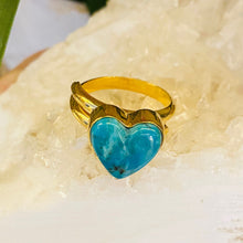 Load image into Gallery viewer, Amor Azul Turquoise adjustable Heart Ring
