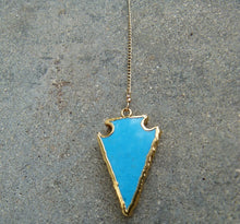 Load image into Gallery viewer, Turquoise Arrowhead Necklace - 14kt Gold filled chain
