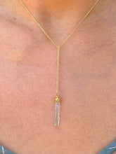 Load image into Gallery viewer, Blue Aquamarine Crystal &quot;Y&#39; Necklace
