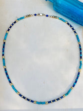 Load image into Gallery viewer, Caribbean Sea Turquoise &amp; Lapis Choker Necklace
