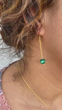 Load and play video in Gallery viewer, Green Malachite Gum Drop Earrings
