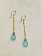 Load image into Gallery viewer, Long Chalcedony Earrings
