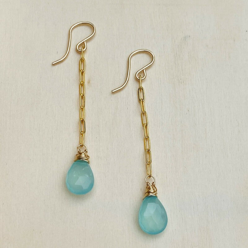 Long Chalcedony Earrings