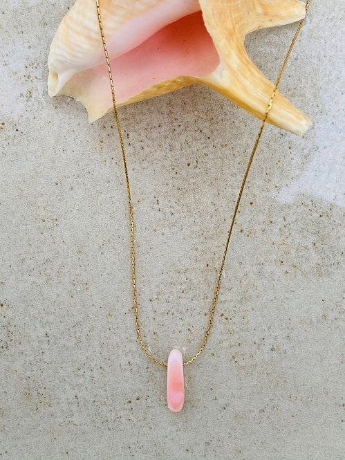Pink Slice Conch Necklace