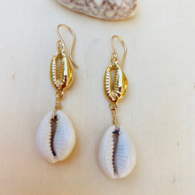 Load image into Gallery viewer, Twinning Dangly Cowry Earrings
