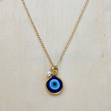 Load image into Gallery viewer, Cobalt Blue Evil Eye Necklace
