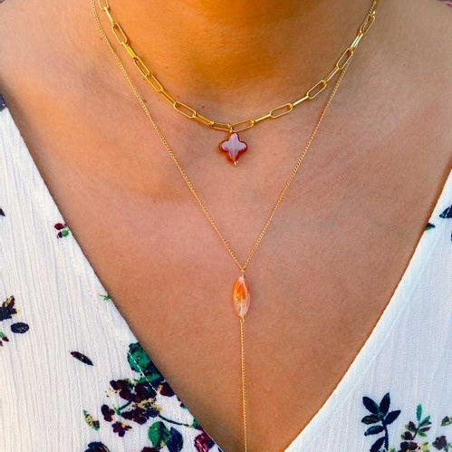 Sunstone Y Necklace