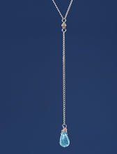 Load image into Gallery viewer, Y shape Baby Blue Teardrop Necklace
