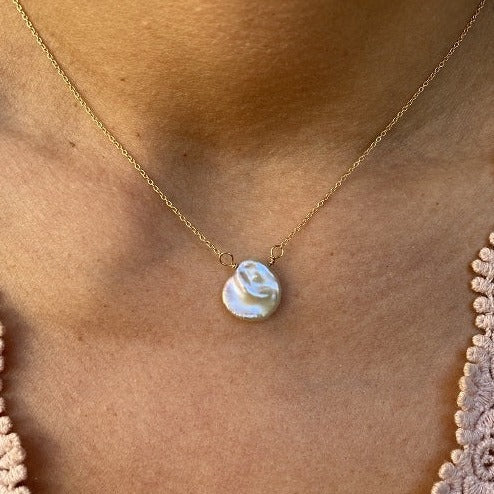 14KT Gold Oyster Pearl Necklace