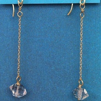 14KT Gold Handmade Herkimer Earrings