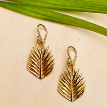 Load image into Gallery viewer, Mini Palm Frond Leaf Earrings
