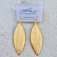 Load image into Gallery viewer, Golden Dream Orchid Leaf Earrings
