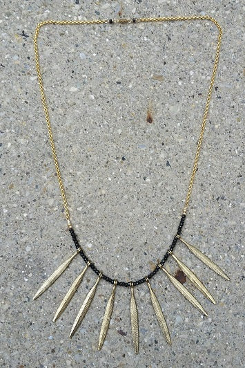 Feathers & Black Spinel Choker