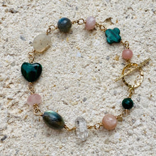 Load image into Gallery viewer, Lucky In-Love Malachite Heart Toggle Bracelet
