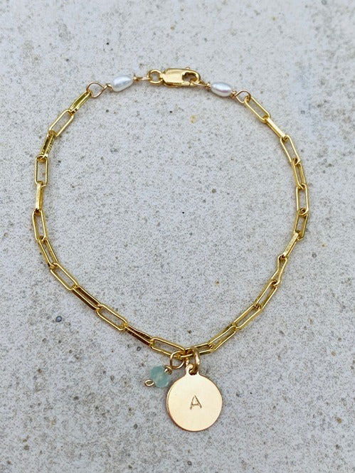 Personalized Small Disk Bracelet.