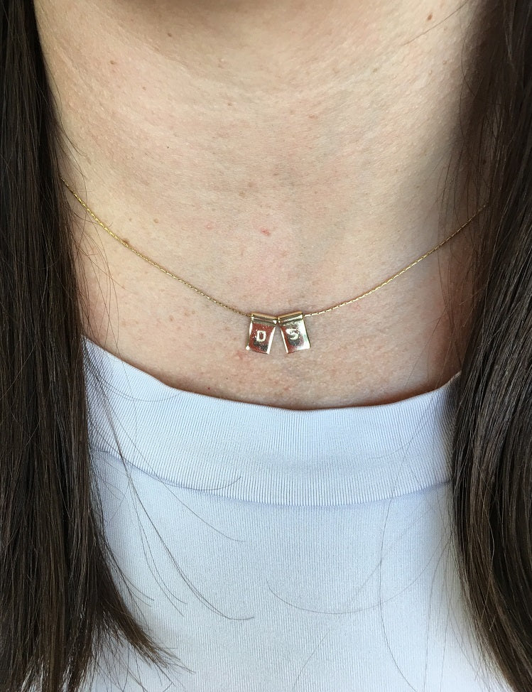 Personalized Tiny square Necklace