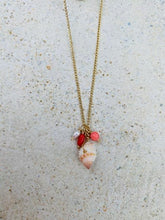 Load image into Gallery viewer, Tiny shell, Pink and Red Coral beads &amp; Pearl Necklace
