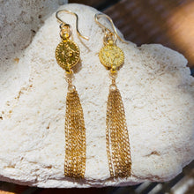 Load image into Gallery viewer, Ear of Treasure Golden Coin and Chain Earrings
