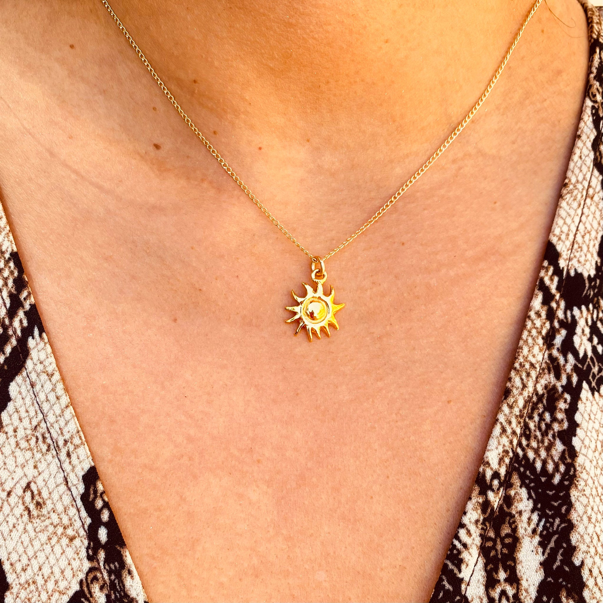 You re My Sunshine Sun Charm Necklace