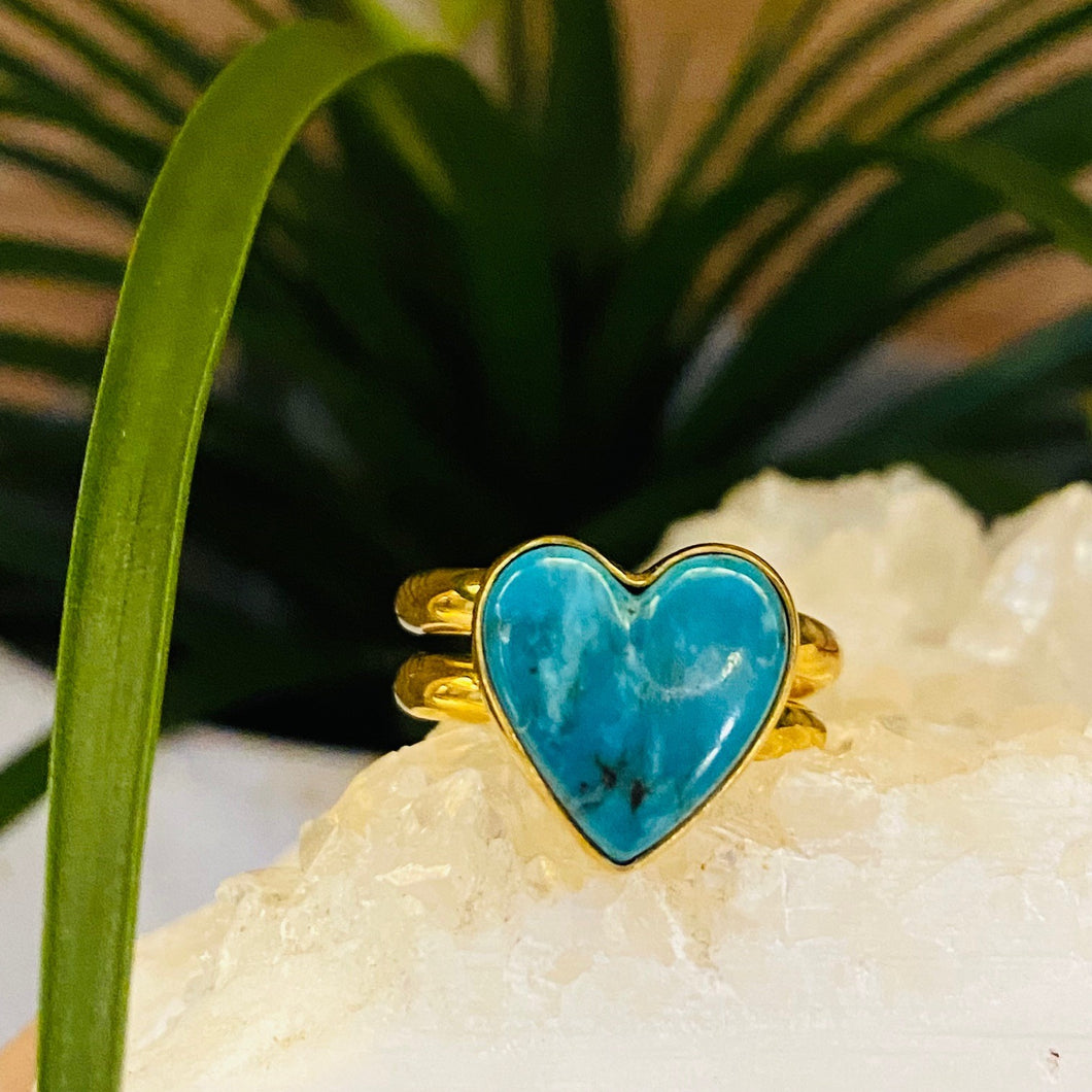Amor Azul Turquoise adjustable Heart Ring